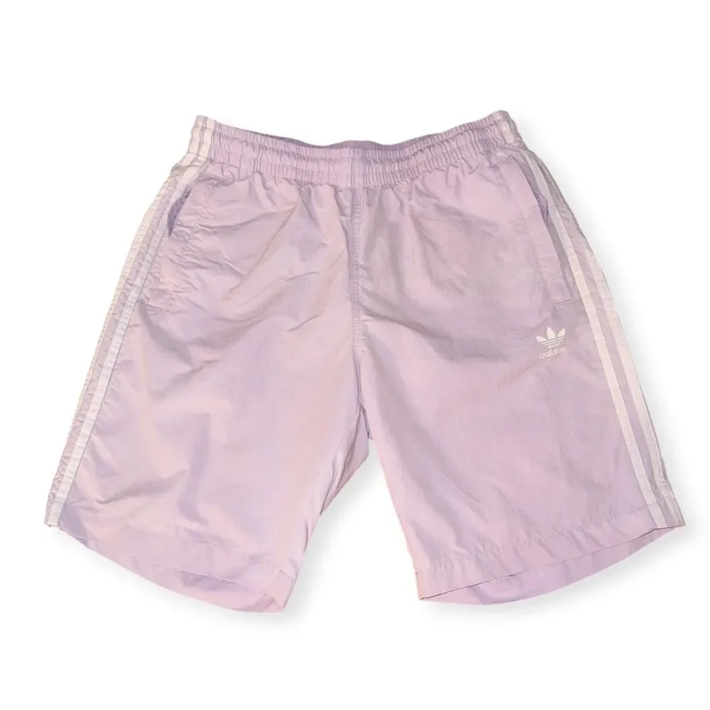 adidas Originals 3-Stripe Swim Shorts / Sprinter Shorts Light Purple/Pink Large